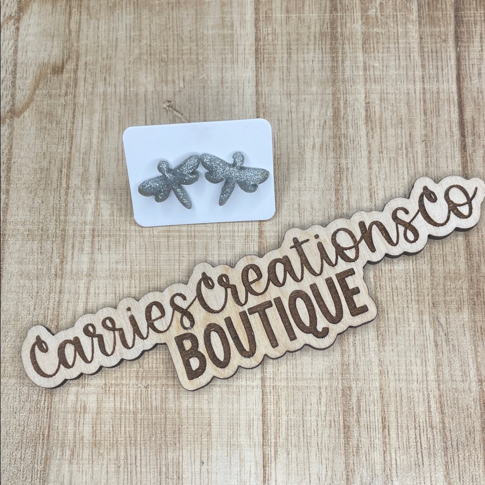 Silver Dragonfly Stud Earrings — Sparkle Finish